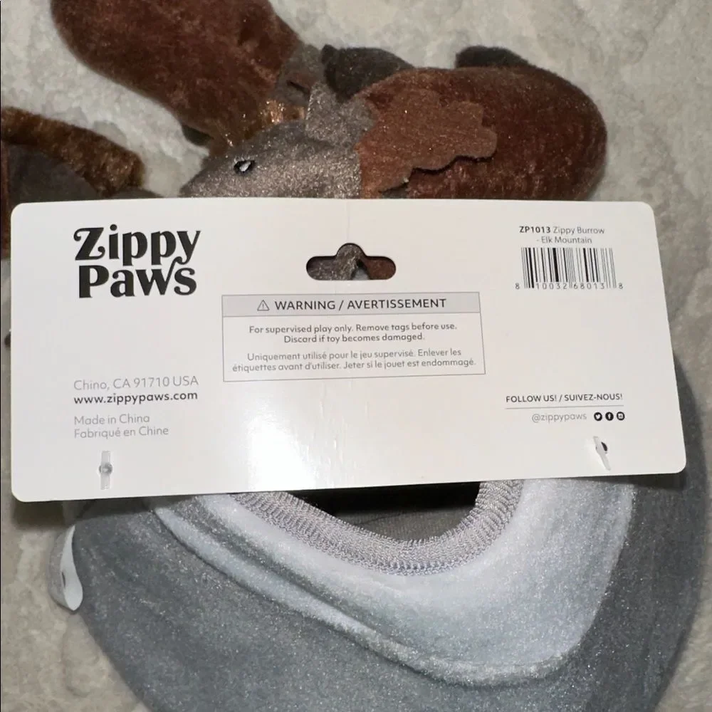 Zippy Paws Elk Mountain Gray White Dome Brown Burrow Interactive Puzzle Dog Toy